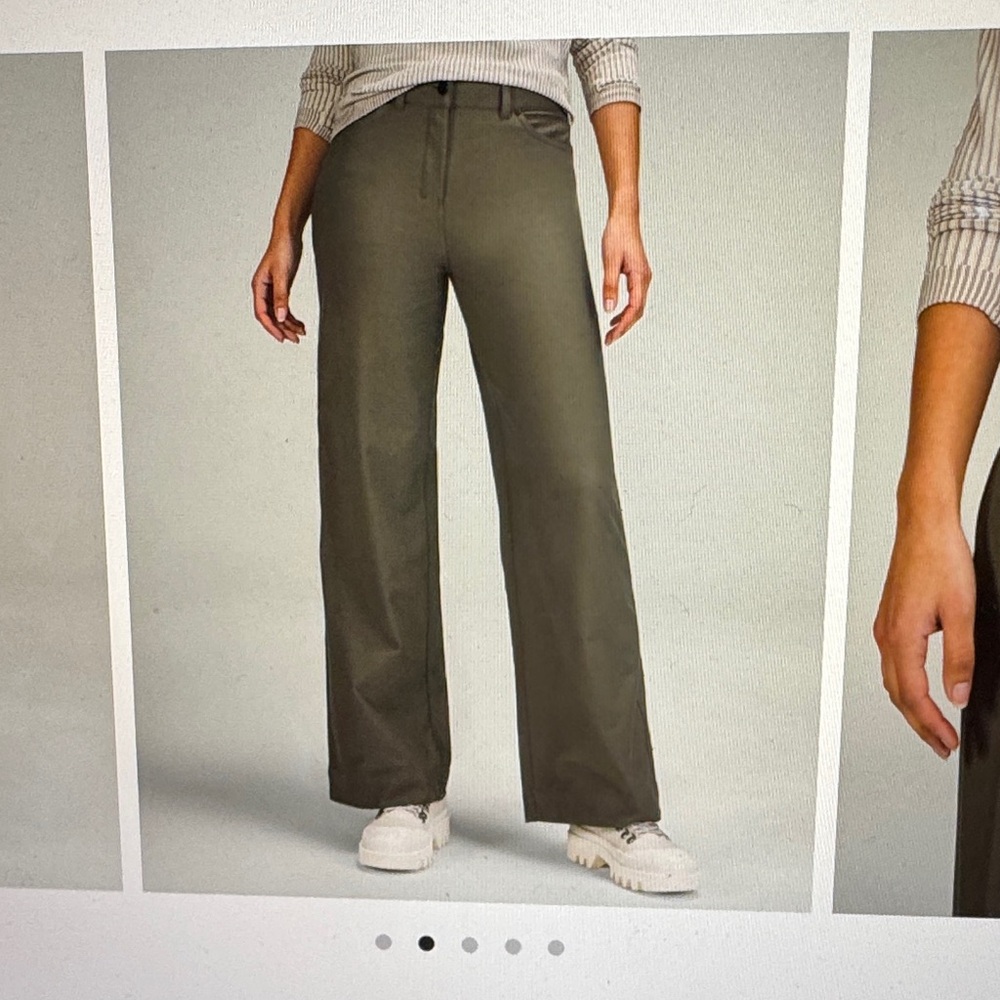 Lululemon Army Green High-Rise Wide-Leg Pants
